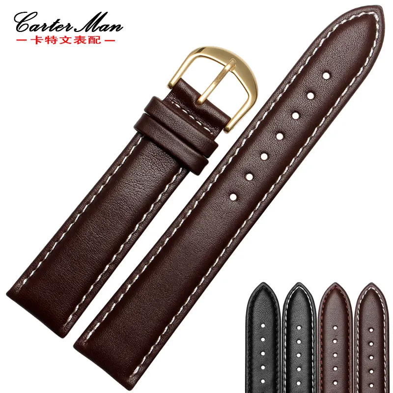 Ремешок для часов из натуральной кожи мужчин и женщин 18 мм 19 20 21 22 мм|genuine leather watch