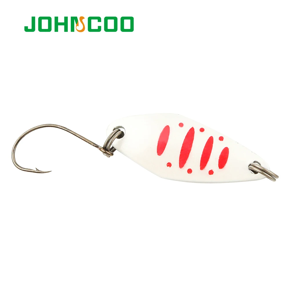 JOHNCOO 2 шт. медная модель 3 г 0 красочная приманка ложка для рыбалки форель с одним