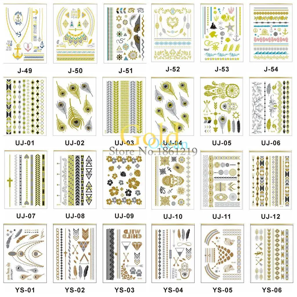 25 стилей модные золотые флэш Солнце Луна звезды Временные Татуировки Женщины боди-арт тату паста водонепроницаемые поддельные наклейки-тату с эффектом "металлик"