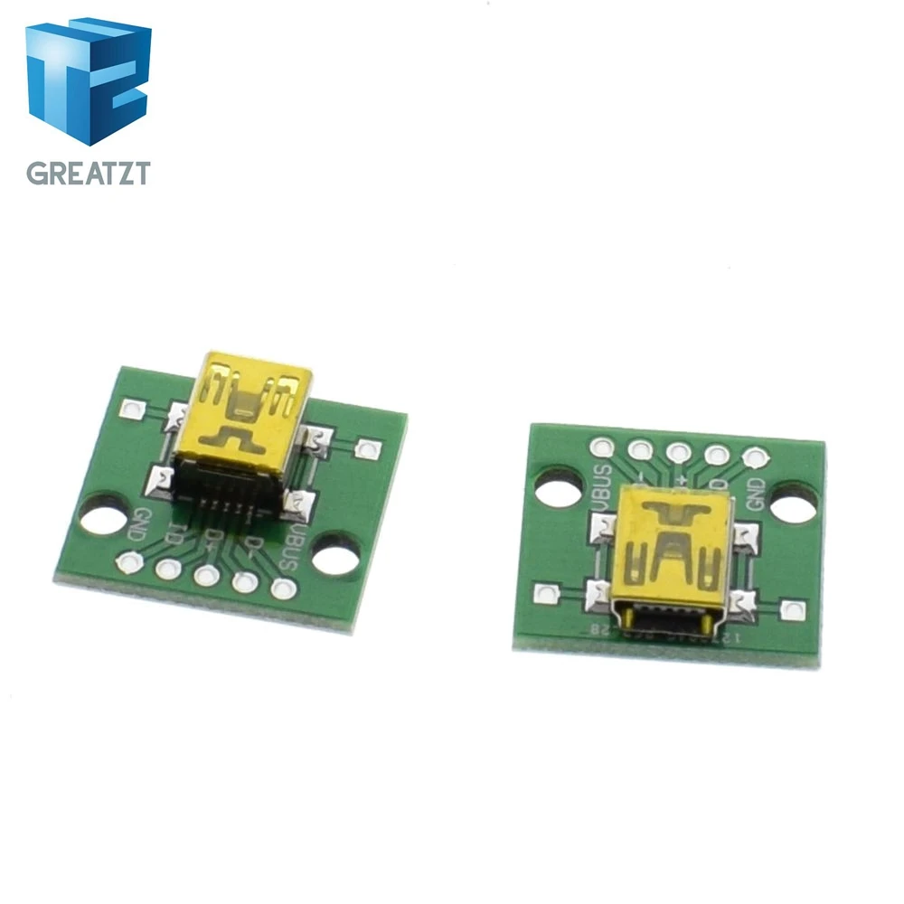 

GREATZT 5pcs Mini USB to DIP Adapter Converter for 2.54mm PCB Board DIY Power Supply NEW