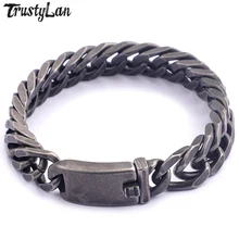 TrustyLan Новый Винтажный не выцветающий черный браслет из