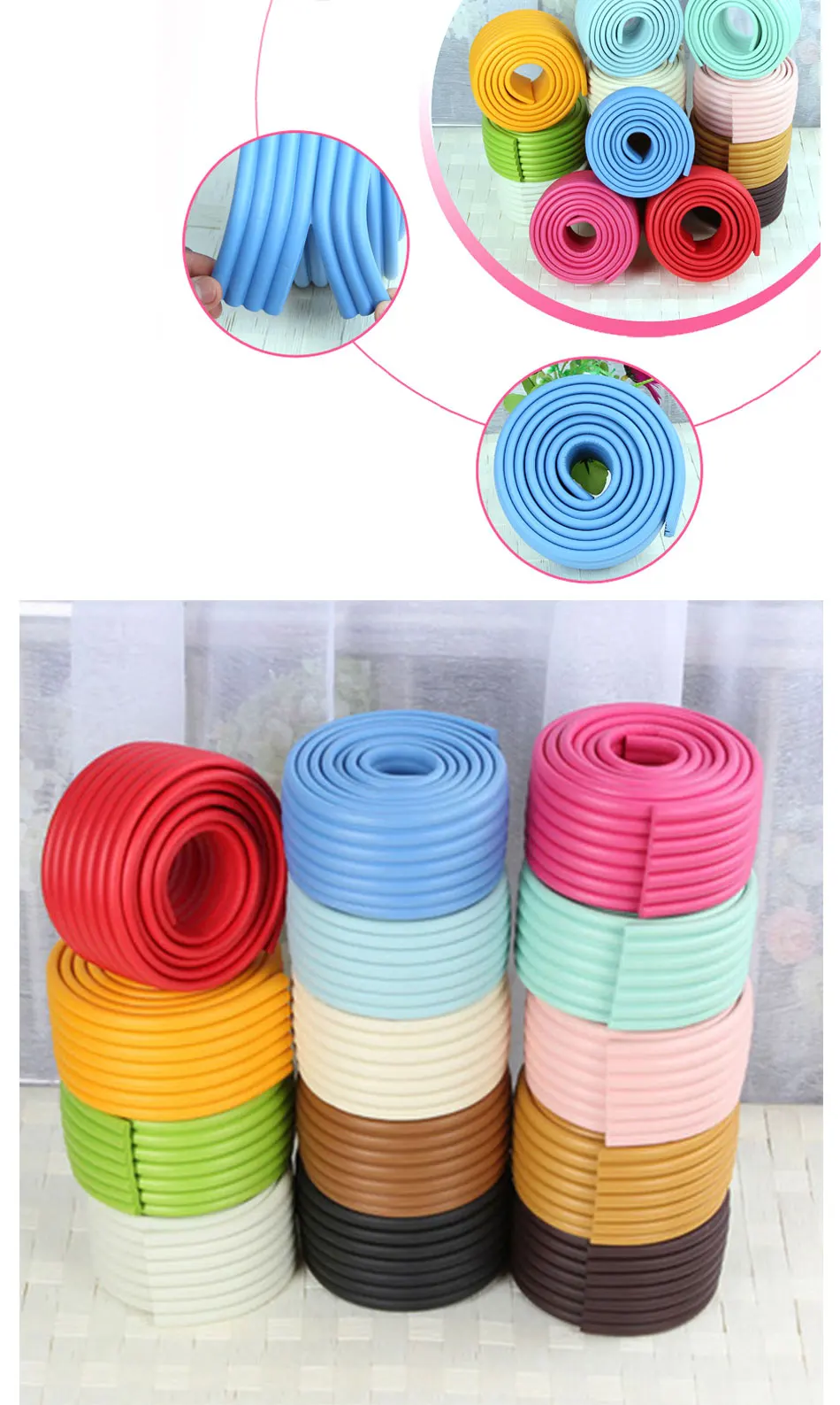 Soft W-shaped Wider Bumper Strip 2M Length Guard Child Baby Safe Corner Furniture Table Protection Child Protection Security