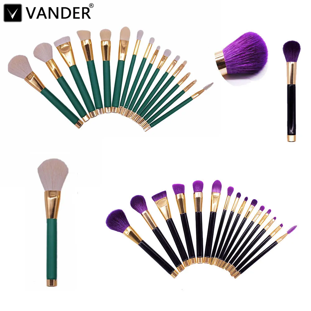 VANDER 15Pcs Professional Make up Brushes Set Foundation Blusher Powder