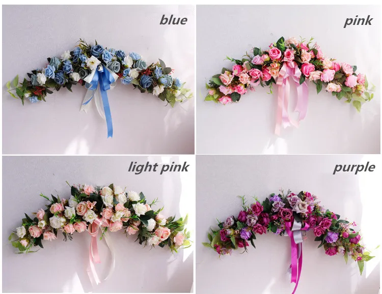 Flone European Artificial Rose Peony Flowers Garland Lintel Wall Decorative Flower Door Wreath For Wedding Home Christmas Decor (2)