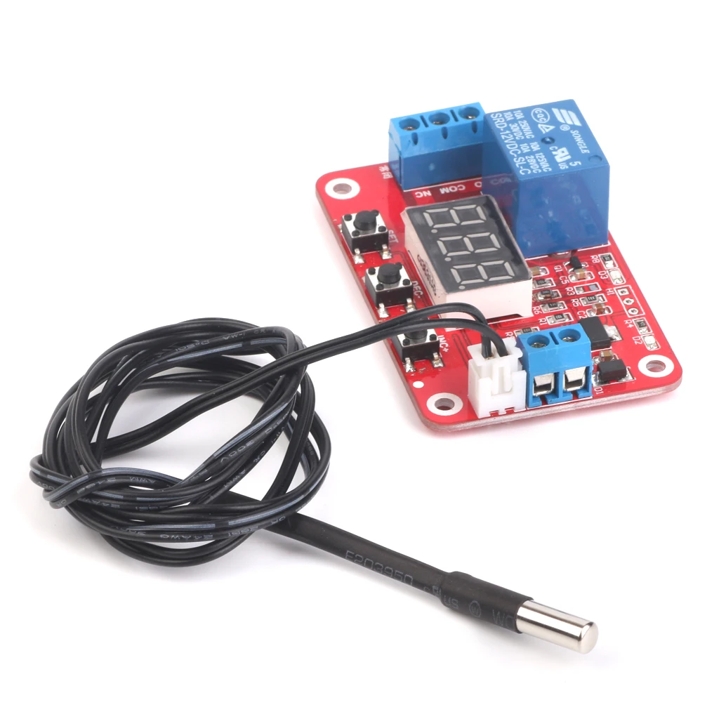 DC 12V Temperature Display Module Sensor Relay Switch Control