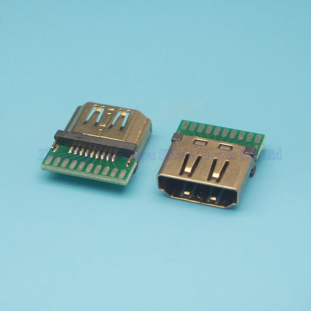 10 шт. HDMI тип Стандартный гнездо HDMI штекер с печатной платой