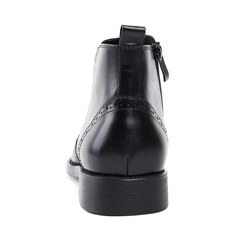De Los Vestido Hombres Nuevo Motocicleta Cuero Black Botas Boda Alta Brogue Vaca Moda Real Zapatos Tallado Trabajo La 5Bfw4