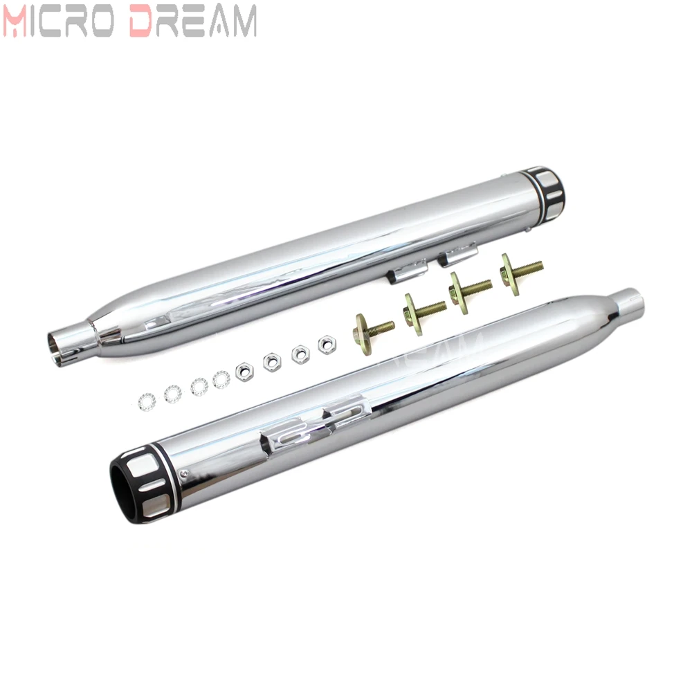 Roaring Series 1 Pair Chrome Exhaust Muffler Slip On Silencer Pipe for Harley Touring Electra Street Glide 1995-2017 Roaring Series 1 Pair Chrome Exhaust Muffler Slip On Silencer Pipe for Harley Touring Electra Street Glide 1995-2017