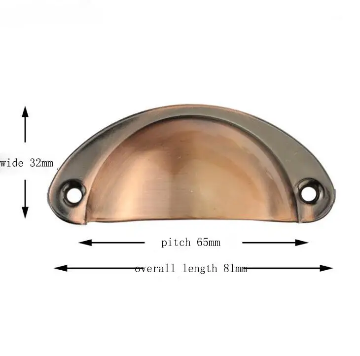 Архаизированная гладкая доска полукруглый железный лист ручка мебельный шкаф аптечка полукруглый корпус ручка - Цвет: red bronze brush