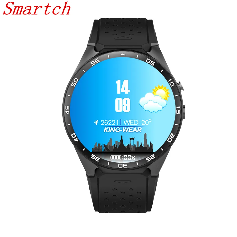 Smartch bluetooth Smart font b Watch b font KW18 Round Screen support SIM TF card Heart