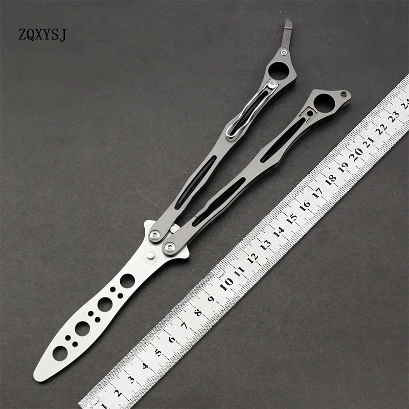 

Spider Training Knife Butterfly Folding Knife Csgo Karambit Tactical Training Practice EDC Tools 440C Blade Steel Handl No Sharp