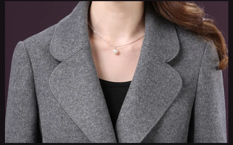 VogorSean, зимнее женское Шерстяное Пальто, Куртки, новинка, высокое качество, модное повседневное офисное Женское пальто из альпаки, пальто, куртка, серый/красный