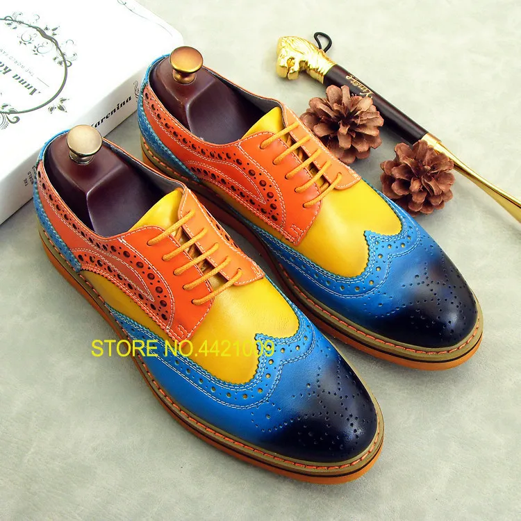 

party tuxedo male dress oxfords singer performance formal leather shoes oxfords 2018 patchwork lace up wedding oxfords shoes