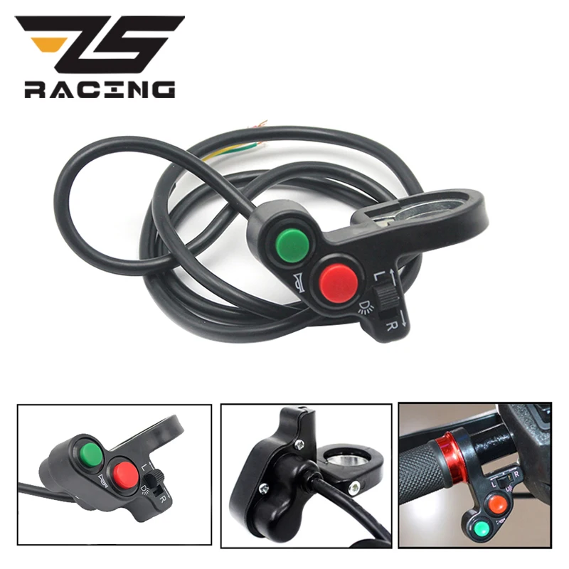 

ZS Racing 7/8 inch Motorcycle Switch Horn Turn Signals On/Off Horn LED Light Handlebar Bike Scooter Dirt Bike ATV Quad Switch