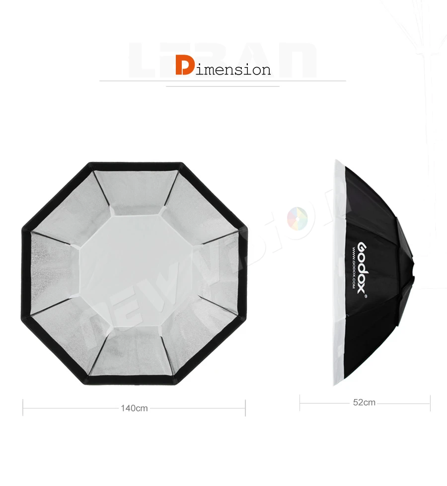 Godox Pro Studio Octagon Honeycomb софтбокс с решеткой софтбокс с отражателем 140 см 5" с креплением Bowens для студийной стробоскопической вспышки светильник