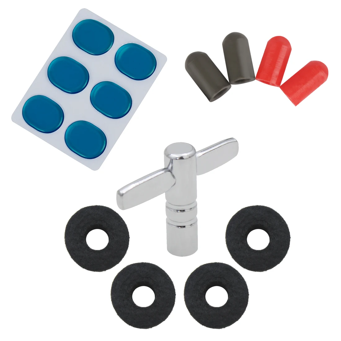 

New SLADE Drum Kit Parts Set Stand Cymbal Felt Washers Wadding Copper Tuning Key Drum Silencer Pads Percussion Accessories