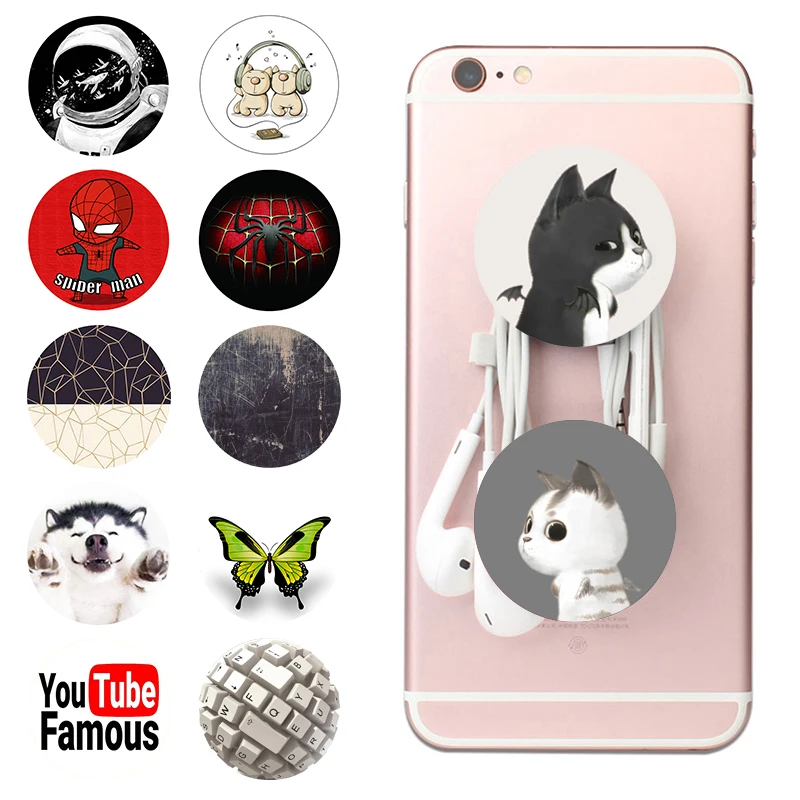 

Popsoket Cute Cat попсокет phone Stand Holder Finger Ring Collapsible Color Popsocet Small Mobile Phone Pocket Socket Gadgets