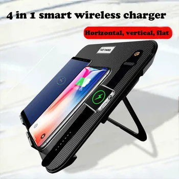 

4 IN 1 Qi Wireless Charger for Apple Watch 1 2 3 4 Iphone 8 X XR XS Samsung Note 8 S8 Vertical Foldable Fast Wireless Charging