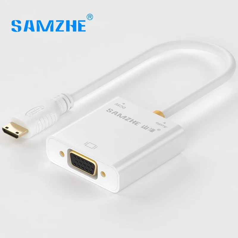SAMZHE 1080 P активный мини HDMI к VGA конвертер мужчин и женщин кабель адаптер
