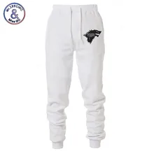 Высокое качество впитывает пот и Штаны Игра престолов печать мужские брюки повседневные хлопковые скоро зима мужские Фитнес ночной клуб бар брюки трек Штаны