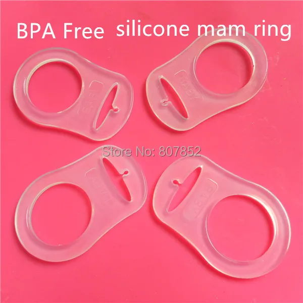 30x Silicone Rubber Mam Adapters O Ring Pacifier Dummy Ring BPA Free Holder Clip 