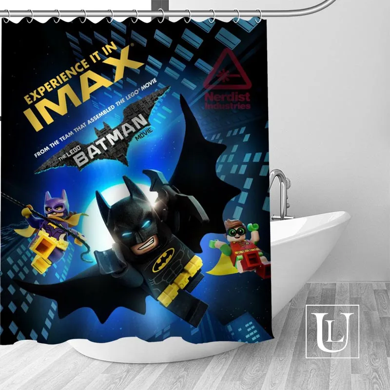 Большая распродажа, пользовательский лего Бэтмен, Современная занавеска для душа с крючками, ванная комната, водонепроницаемая полиэфирная ткань
