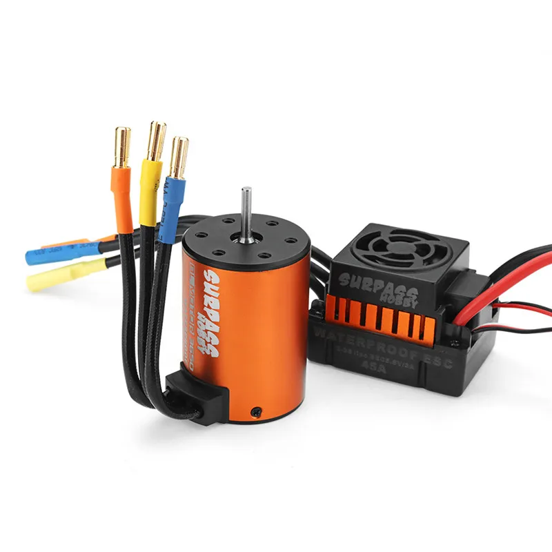 Surpass Hobby водонепроницаемый 3650 3100KV бесщеточный мотор + 45A ESC комбо набор для 1/8 Rc