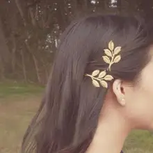 Nueva moda accesorios para el cabello de boda ramas de olivo hojas hermosa horquilla de la novia carpeta lateral diademas de joyería para mujer(China)