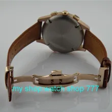 44 мм PARNIS Азиатский автоматический самоветер Движение Мужские t часы высокое качество роскошные часы розовое золото бабочка пряжка x0010