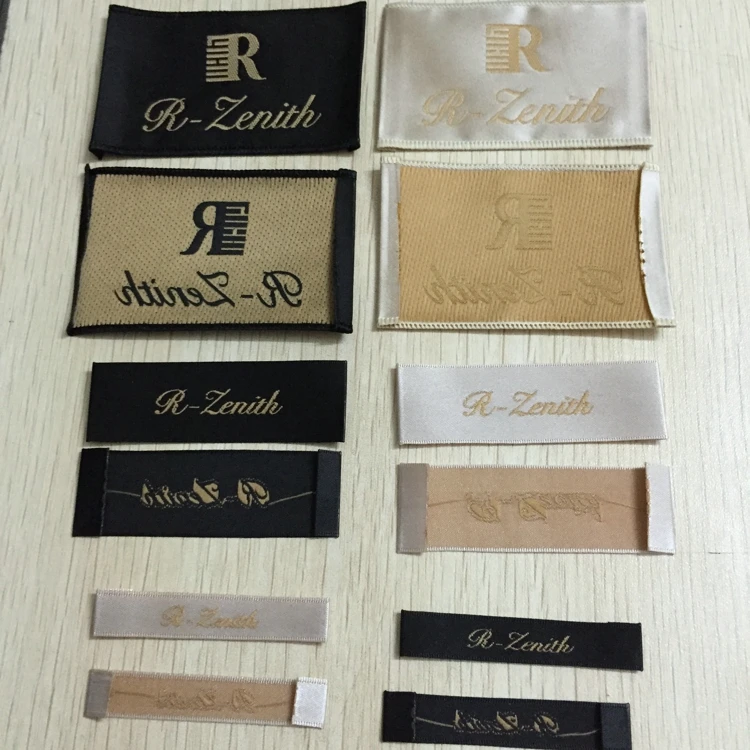 

1000pcs Custom Personal Brand Woven Clothing Tags with Cut and Fold Customized Wedding Dress/Hair Wigs Embroidered Labels Tags