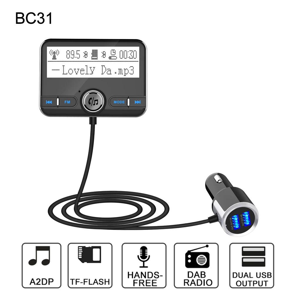 

Bluetooth hands-free car MP3 player Audio 2.4 inch Bluetooth cigarette lighter Bluetooth hands-free FM transmitter Fm modulator