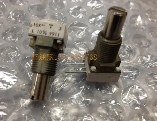 

[VK] conductive plastic control volume potentiometer 10K linear stereo mounting hole 10mm switch total 30mm shaft + thread 19mm