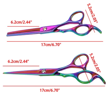 

6in Profession Hair Trimmer Stainless Steel Cool Colorful Cutting/Thinning Hairdressing Scissors Salon Shears