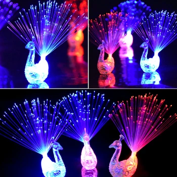 

Colorful LED Light-up Rings Peacock Finger Light Party Gadgets Kids Intelligent Toy for Party Gift Color Random