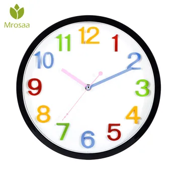 

Mrosaa Silent Quartz Hanging Wall Clock Modern Design Office Cafe Decorative Accurate Time Colorful Large Number Display Clocks