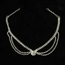 Женский головной убор цепочка для волос головной убор ehead лента со шпилькой сплав Стразы