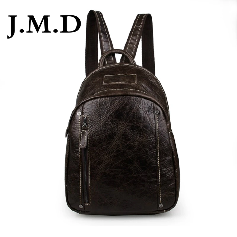 

J.M.D 2019 New High Quality 100% Genuine Leather Backpack Unisex Vintage Cow Leather School Backpack Shoulder Bag 7306