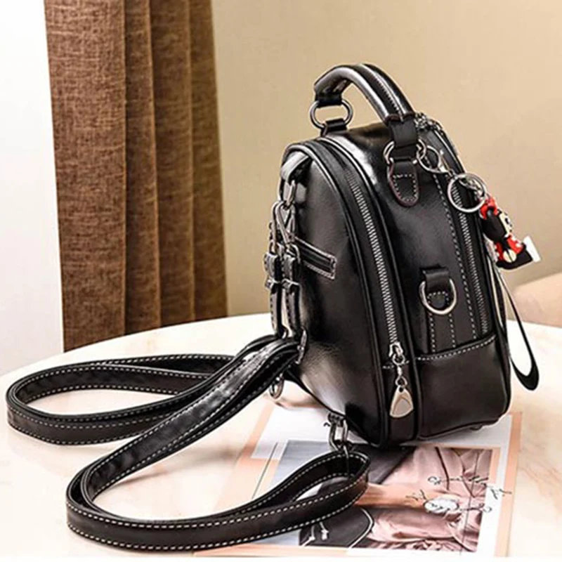 Luoqi Mochila Vintage mujer bolsas de la Escuela de moda Mini mochilas de Mochila de cuero de las mujeres bolsos de hombro Mochila 2018 Luoqi Mochila Vintage mujer bolsas de la Escuela de moda Mini mochilas de Mochila de cuero de las mujeres bolsos de hombro Mochila 2018