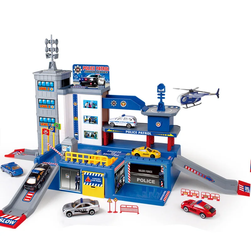 

Kids Tracks Parking Educational Toys For Children Police On Duty Of Wheels Track Toys For Boys Multilayer Puzzle Car Blocks