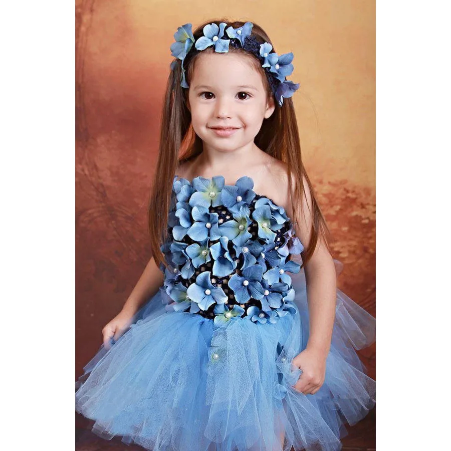 Elegant Floral Girls Tutu Dress with Pearl Centers for Wedding Birthday Party or Photo Shoot Children Flower Tulle (8)