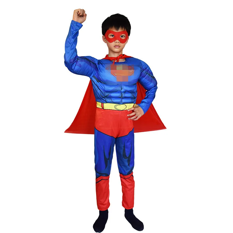 Baratos Superman Batman película clásico músculo disfraz infantil de Halloween para niños Liga de la justicia infantiles superhéroes vestido de fantasía