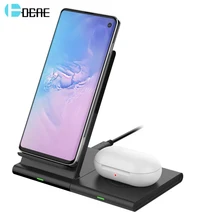 DCAE 10 Вт Qi Беспроводное зарядное устройство 2 в 1 зарядная док-станция для samsung S10 S9 Galaxy Watch Buds gear для iPhone XS XR X 8 Airpods