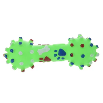 

Pet Dog Cat Puppy Sound Polka Dot Squeaky Rubber Dumbbell Chewing Toys
