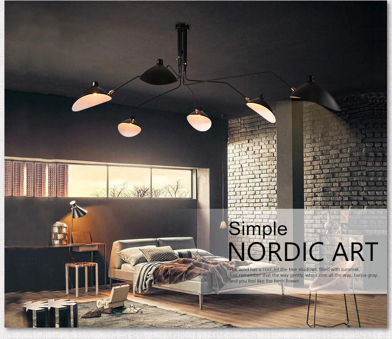 Sala de Estar Retro Serge Mouille Luzes Pingente Nordic Industrial Simples Led Aranha Lâmpada Ajustável Quarto Luminária 8 simples led aranha lâmpada ajustável sala de