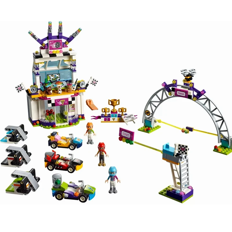 

Lepin 01072 Legoings Friends Figures The Big Race Day Sets Model 725Pcs Building Kits Blocks Girls Princess Toy as Legoing 41352