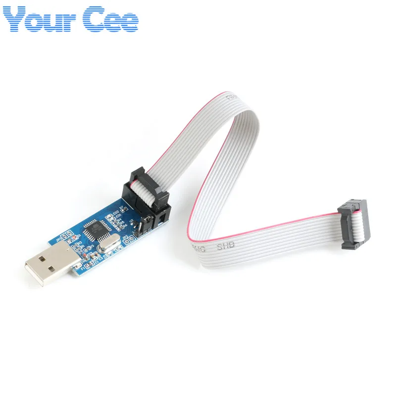 Программатор USBASP USBISP AVR USB ISP ASP ATMEGA8 ATMEGA128 Поддержка Win7 64 10Pin модуль провода к 6 Pin