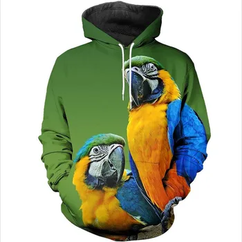

Parrot hoodies Men Flower Hip Hop sweatshirt bird 3d Print hooded Cool Men women Clothing Casual Tops sweatshirt shirt THS018