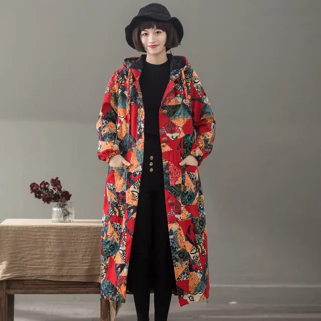 Buy Trench coat for women Chinese style long coats