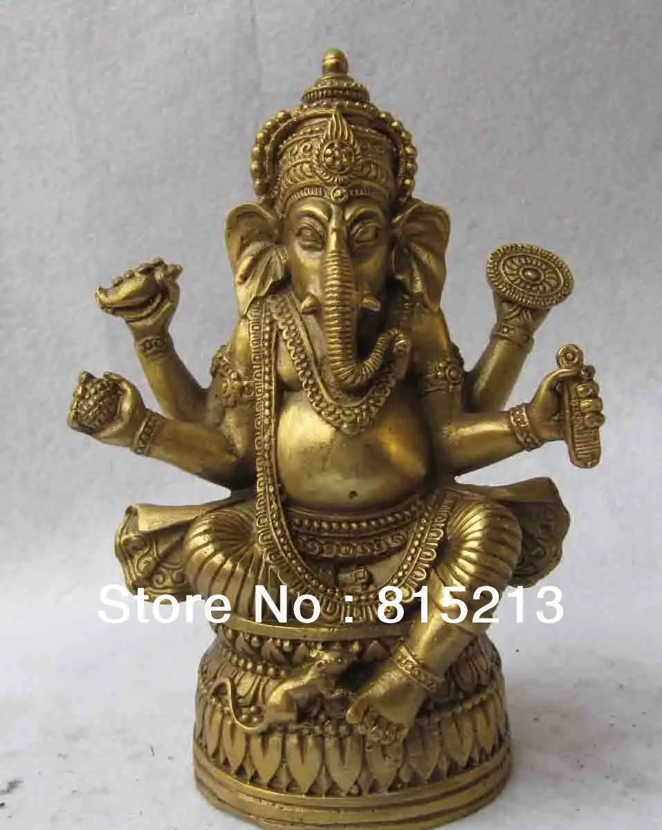 

bi00428 Tibet Buddhism Copper Brass Ganesha Ganapati Ganesh Lord God Elephant Buddha