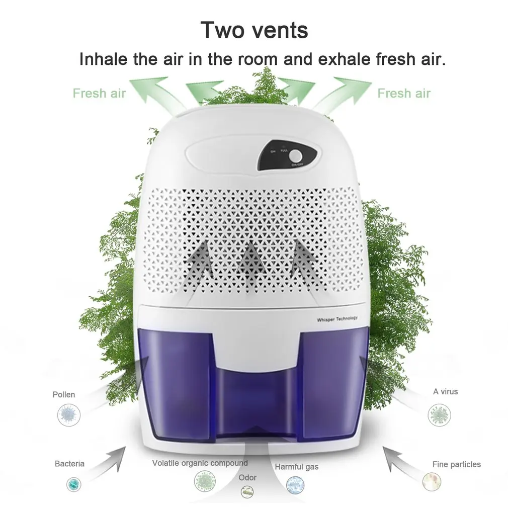 

500ml Dehumidifier Mini Durable Quiet Household Removable Water Tank ABS Material Automatic Power Off Dehumidifier Whisper Dryer
